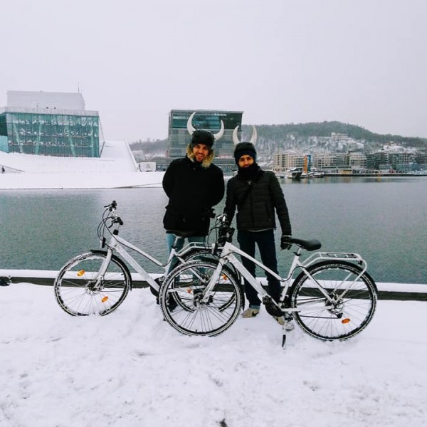 Winterliche Fahrradtour durch Oslo