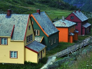 Flåm skandinavische Häuser