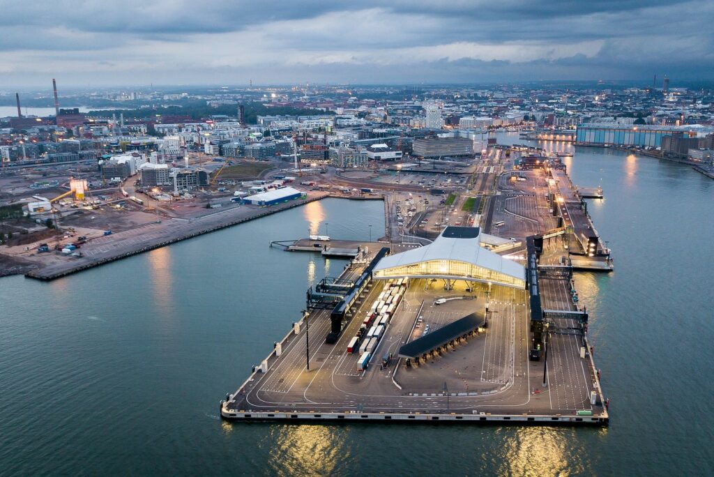 Blick auf den Hafen von Helsinki 