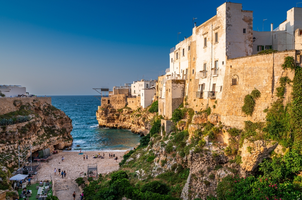 Blick auf einen Strand in Bari