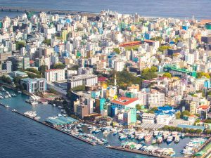 Die Hauptstadt der Malediven von oben fotografiert