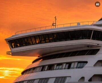 Die Brücke eines Kreuzfahrtschiffes: Wo die Reise gesteuert wird